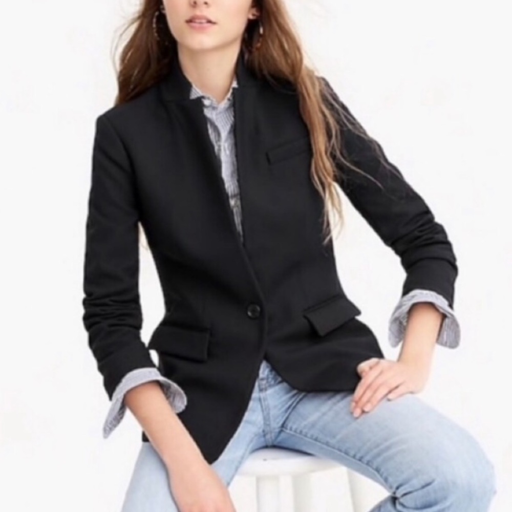 J. Crew Regent Classic Black Wool Blazer